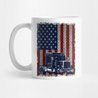 Truck Driver American Flag Trucker Mug